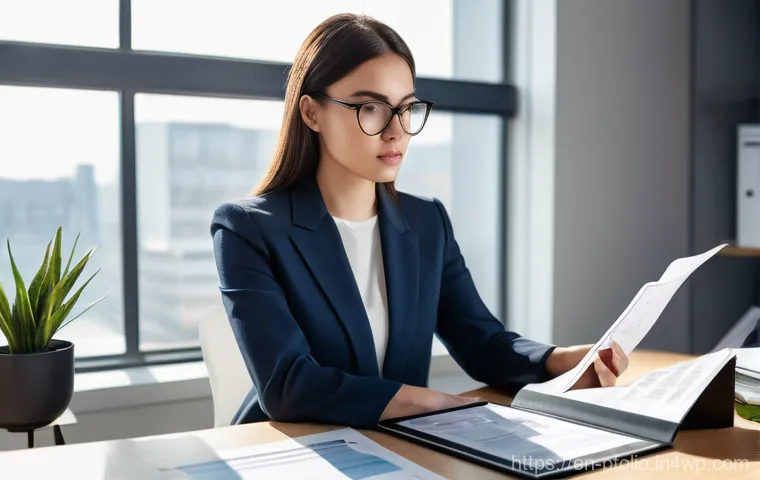 투자 포트폴리오에서 신뢰할 수 있는 데이터 원천 - **Prompt: "A focused, professional young woman in her late 20s, wearing smart business casual attire...