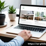 포트폴리오 성과를 위한 포트폴리오 카운슬링 - A modern creative professional workspace featuring a sleek laptop displaying a well-organized digita...