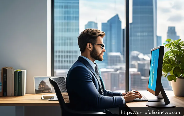 포트폴리오 다양화의 심리적 장벽 극복하기 - A modern home office setting with a diverse investor thoughtfully analyzing a colorful, interactive ...